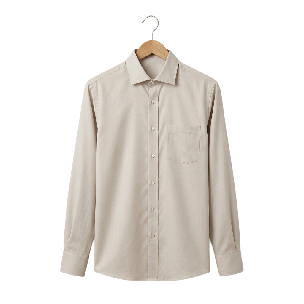 Hanging shirt cleaned by fabric type