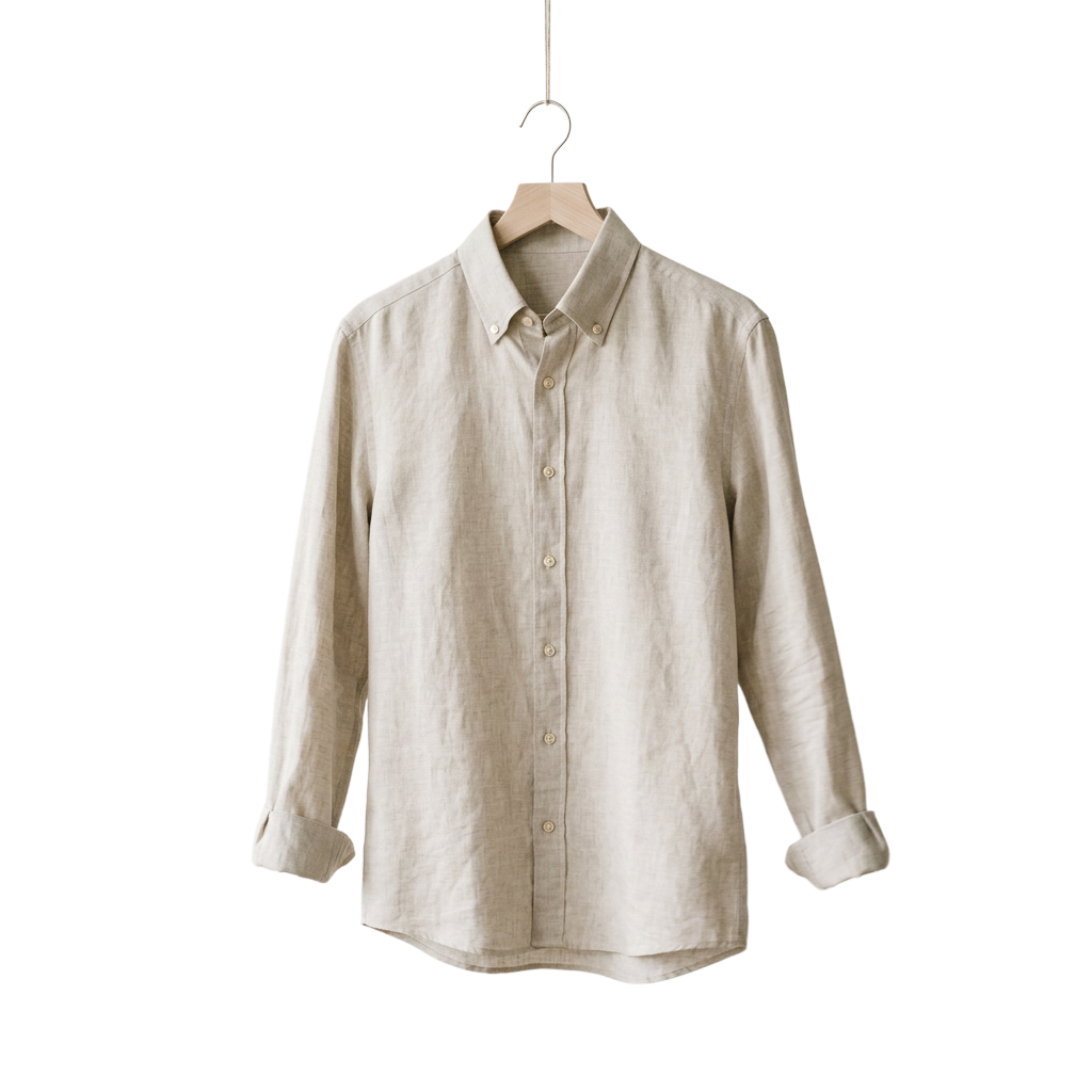 Shirt with a steam-pressed finish